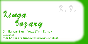 kinga vozary business card